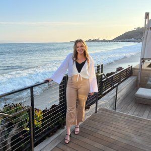 7 for All Mankind Sz Med Faux Leather Wide Leg Cropped Pants